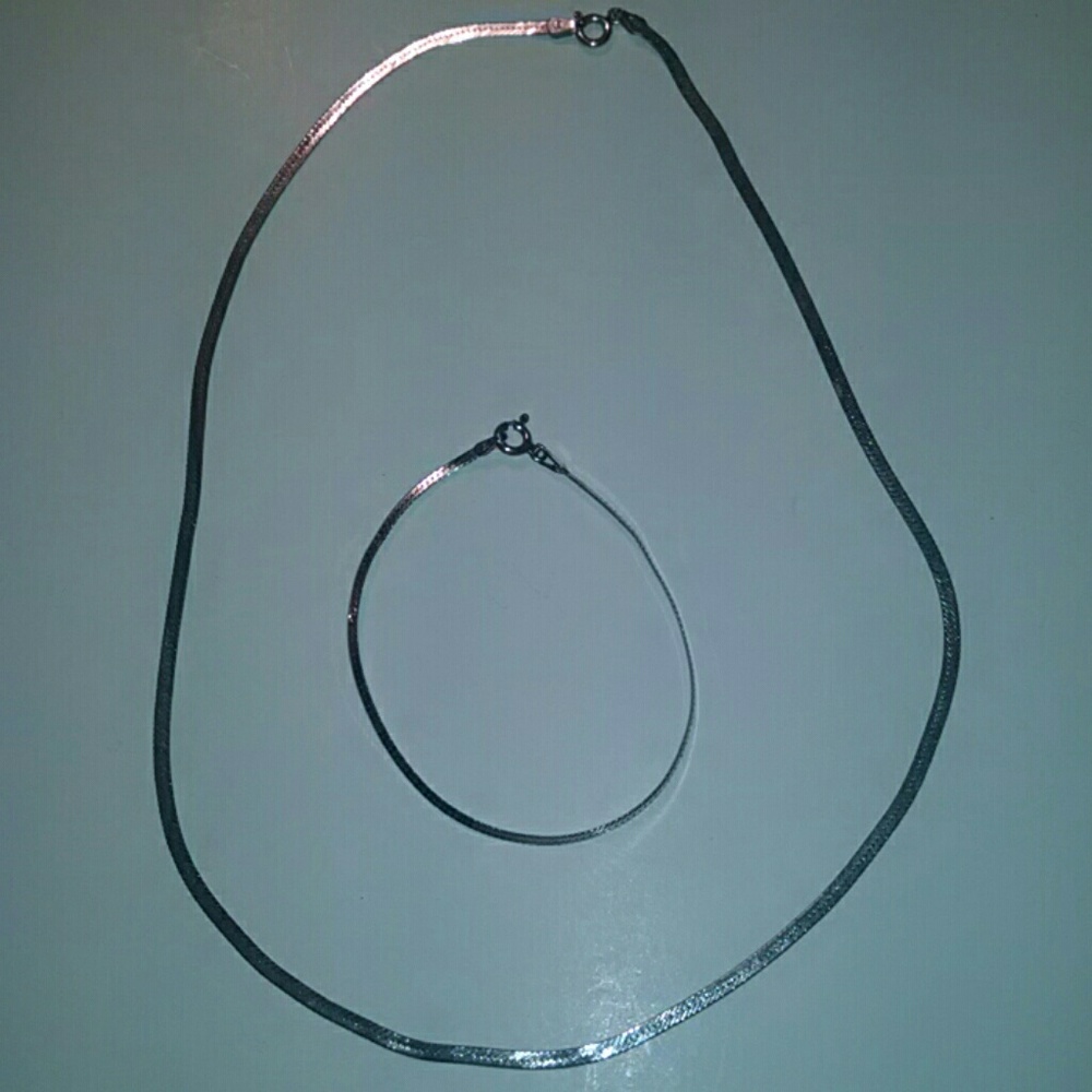 925 Sterling Silver Herringbone Set